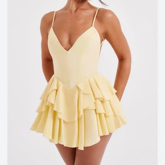 Yellow Ruffled Romper - Picture 1 of 5